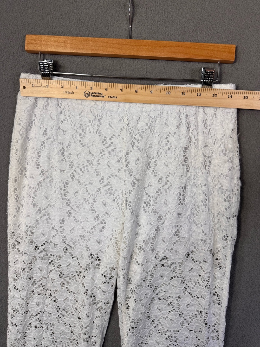 Vintage y2K Cache White Lace Flare Sheer Pants, Small - Picture 10 of 13
